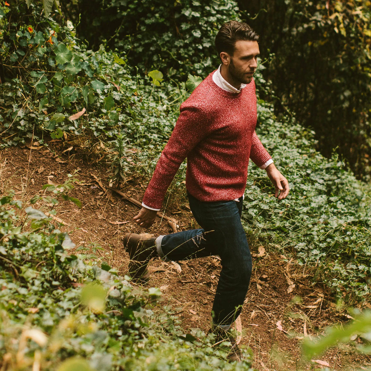 The Summit Sweater in Red