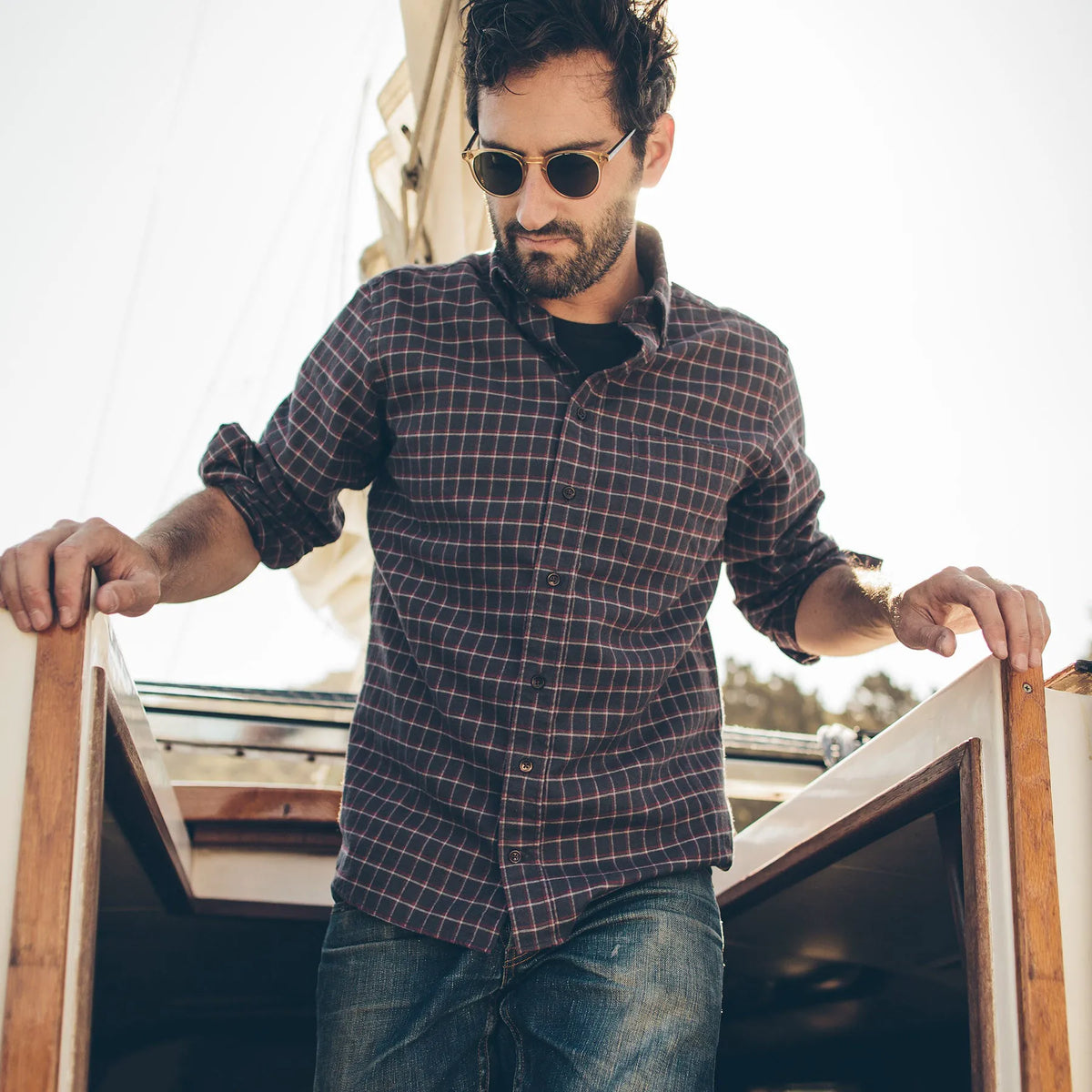 The Jack in Brushed Taupe Plaid Flannel