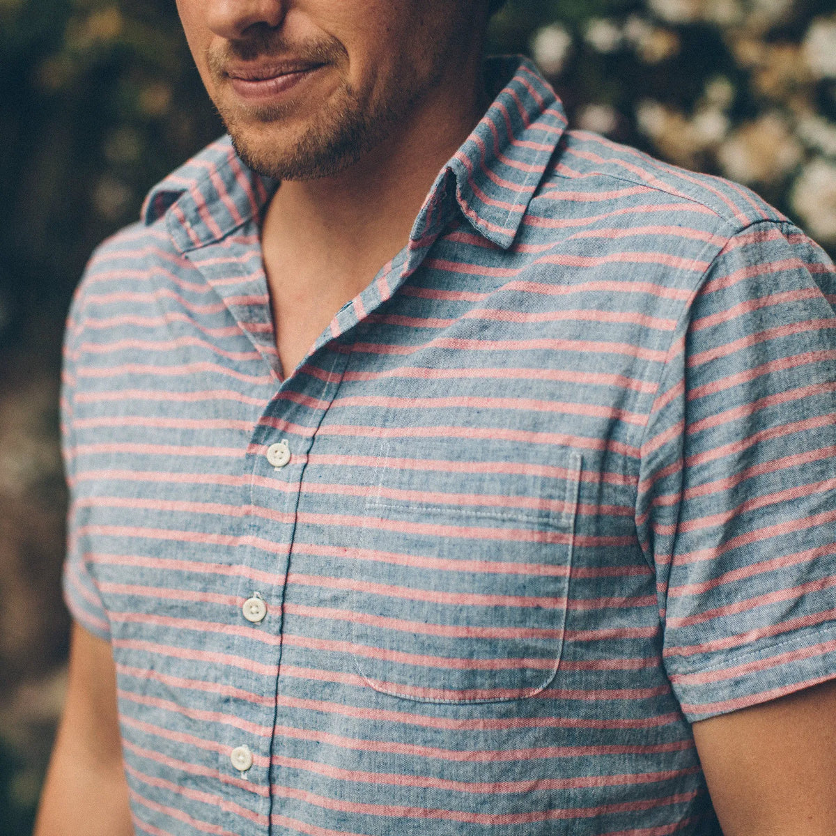 The Short Sleeve Jack in Red & Navy Stripe