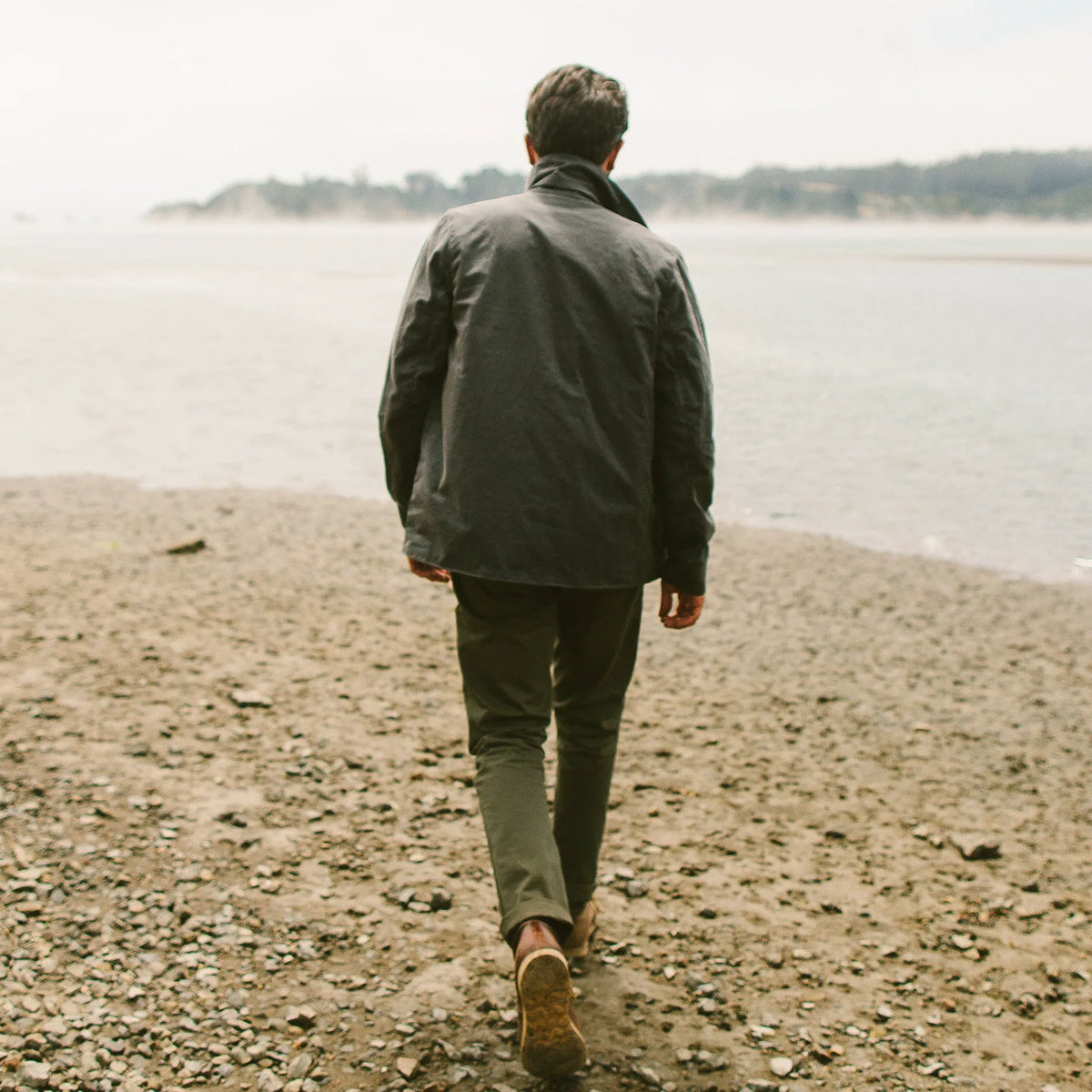 The Rover Jacket in Slate Waxed Canvas