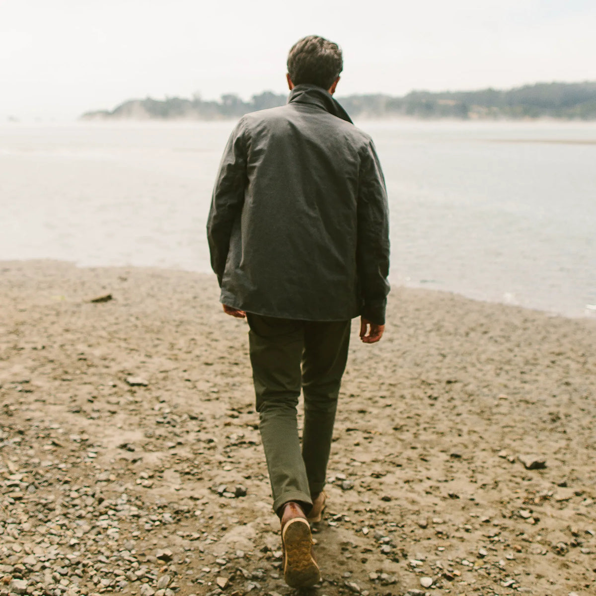 The Rover Jacket in Slate Beeswaxed Canvas
