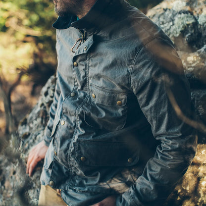 The Rover Jacket in Slate Beeswaxed Canvas