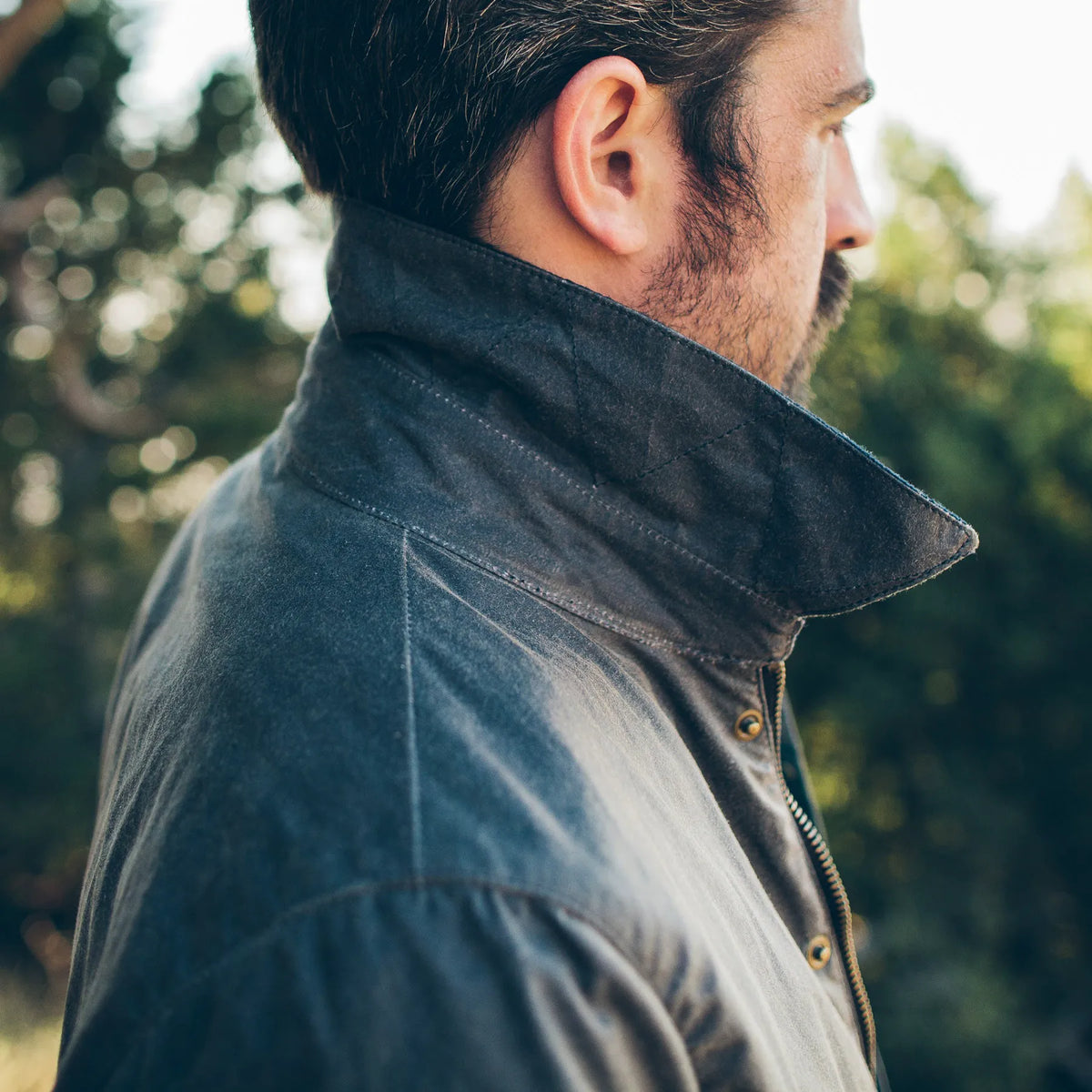 The Rover Jacket in Slate Beeswaxed Canvas