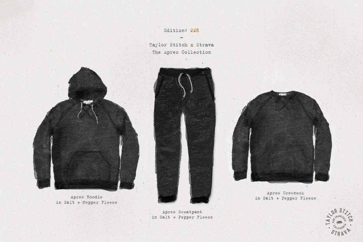 The Men's Apres Sweatpant in Salt and Pepper Fleece