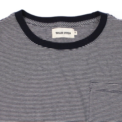 The Crewneck Pocket Tee in Sausalito Stripe