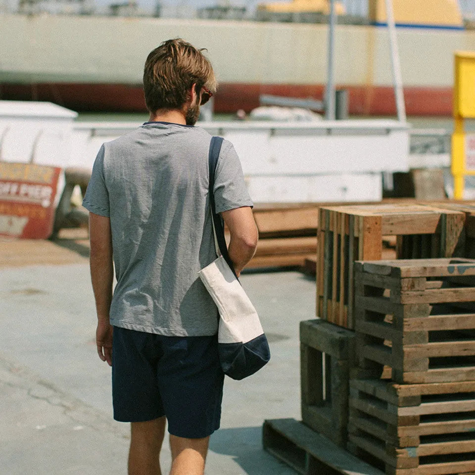 The Crewneck Pocket Tee in Sausalito Stripe