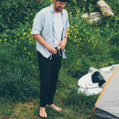 The Merino Sweatpant in Black Fleece
