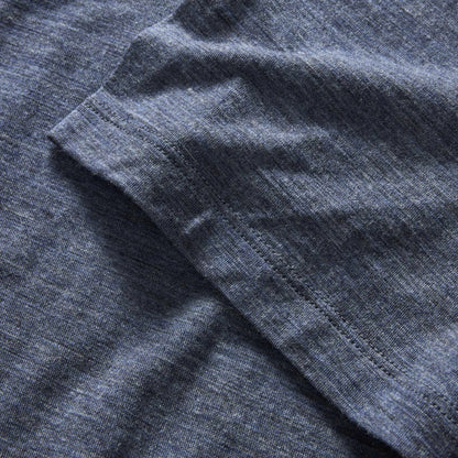 The Merino Tee in Heather Navy