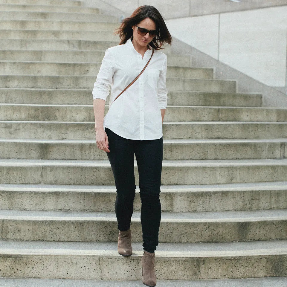 The Caroline in White Chambray