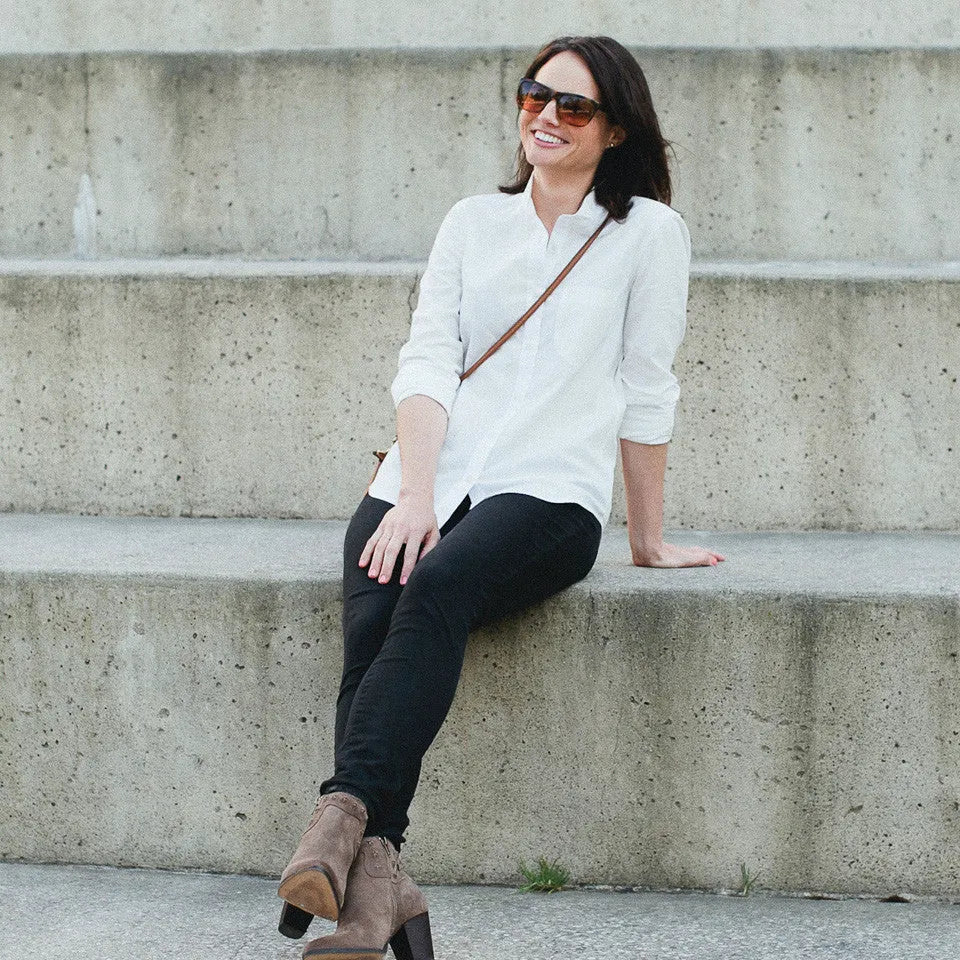 The Caroline in White Chambray