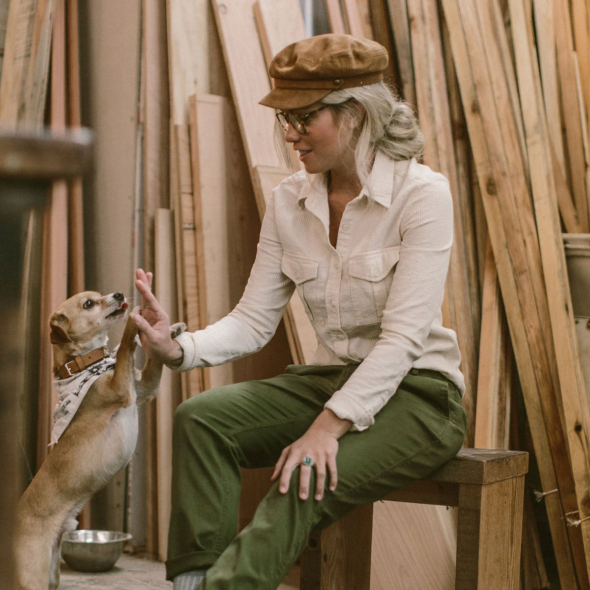 The Andie Shirt in Natural Corded Denim