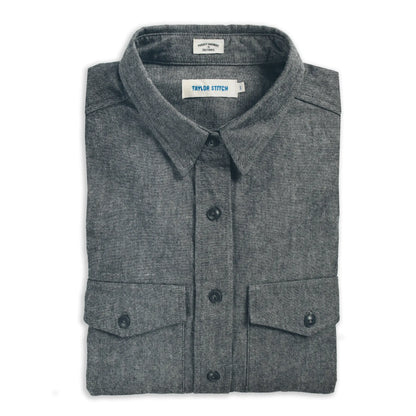 The Studio Shirt in Charcoal Everyday Chambray