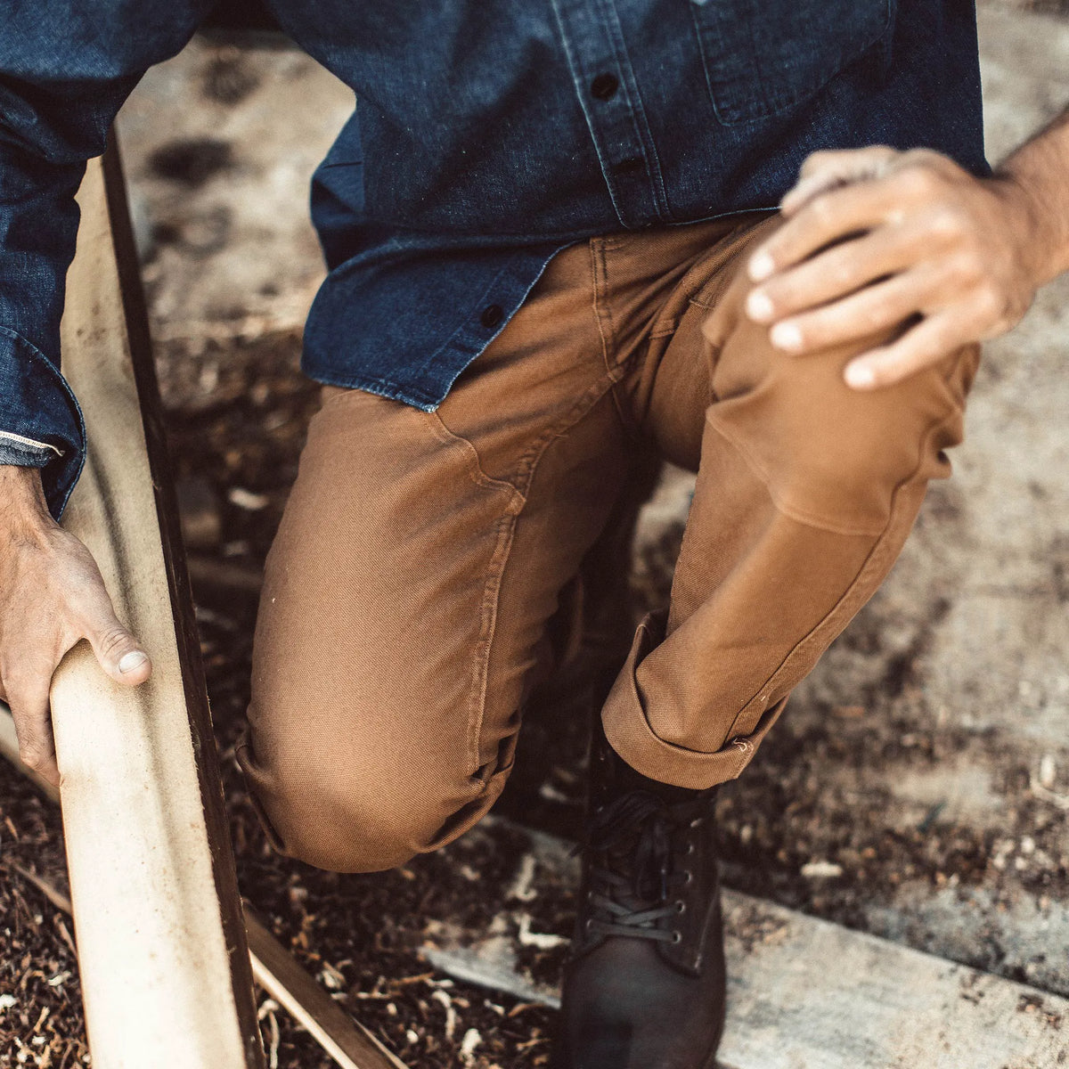 The Chore Pant in Washed Camel