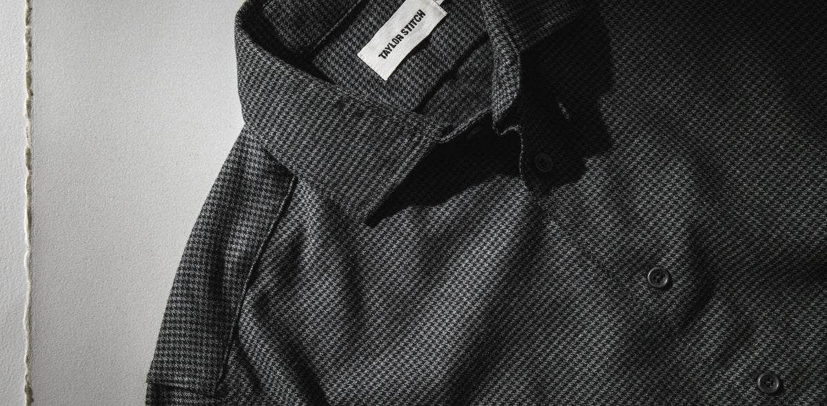 The Hyde in Charcoal Brushed Houndstooth