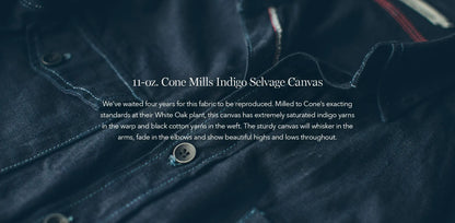 The Utility Shirt in Cone Mills Indigo Selvage Canvas