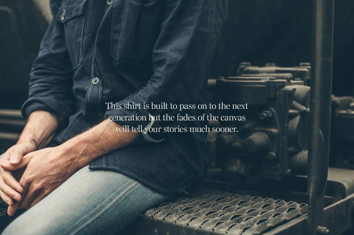The Utility Shirt in Cone Mills Indigo Selvage Canvas