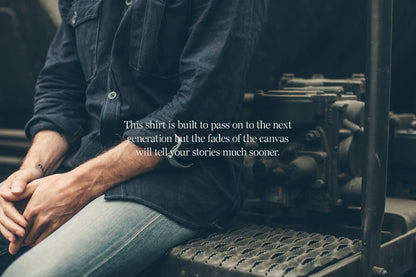 The Utility Shirt in Cone Mills Indigo Selvage Canvas
