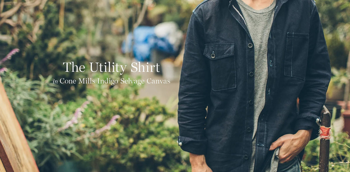 The Utility Shirt in Cone Mills Indigo Selvage Canvas