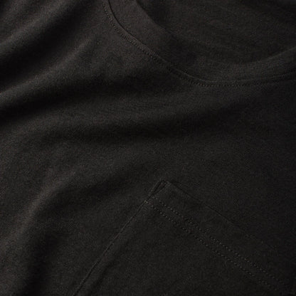The Crewneck Pocket Tee in Black Merino