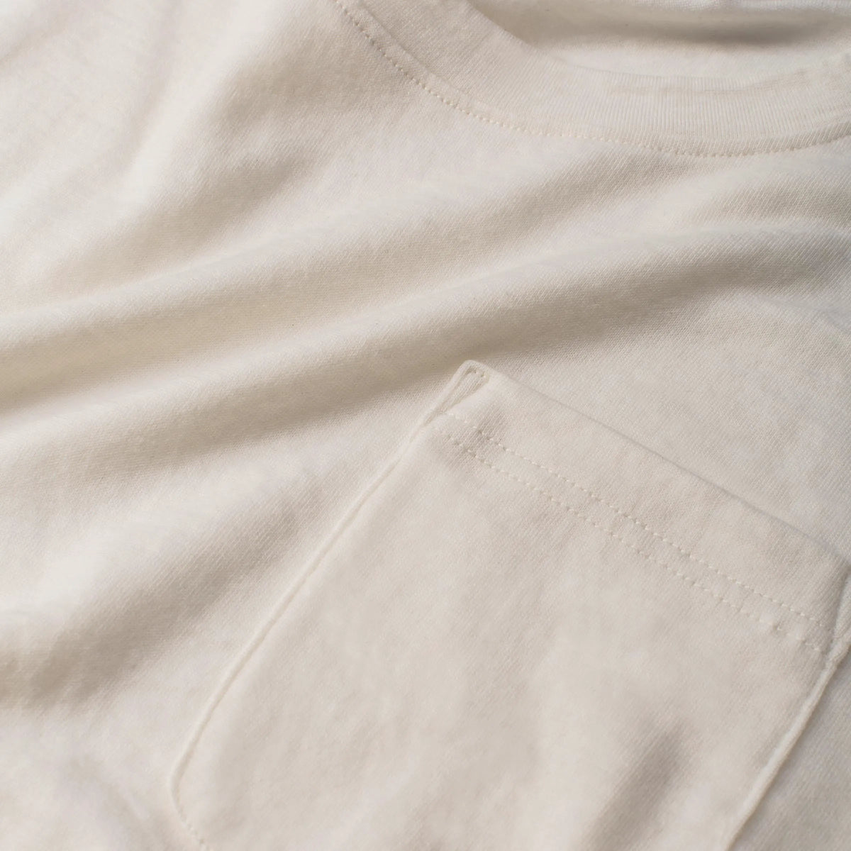 The Crewneck Pocket Tee in Natural Merino