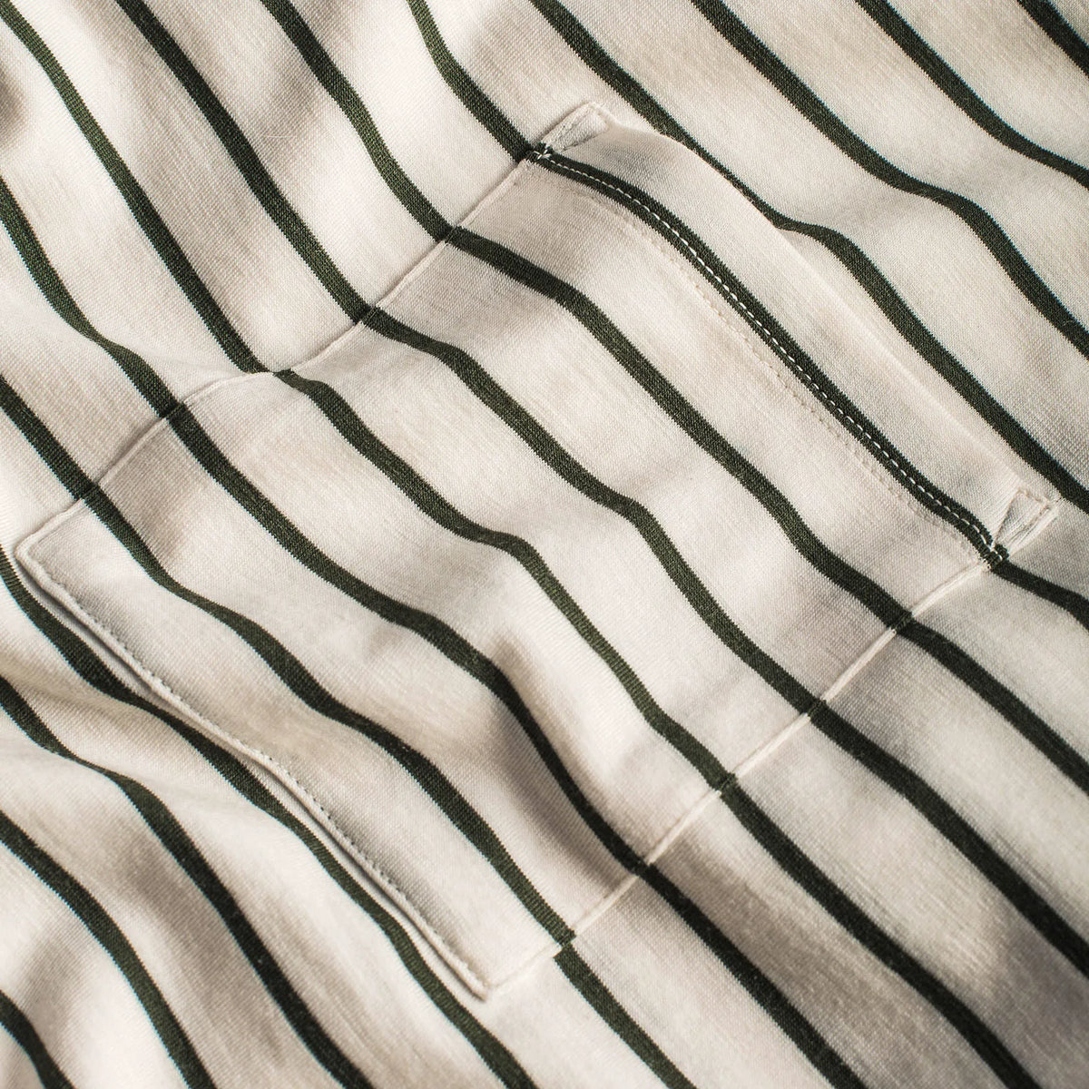 The Sausalito Tee in Forest Stripe Mercerized Merino