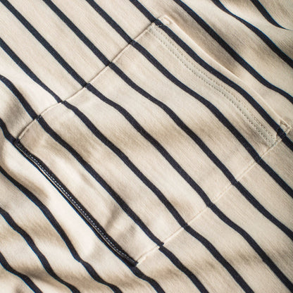 The Sausalito Tee in Navy Stripe Mercerized Merino