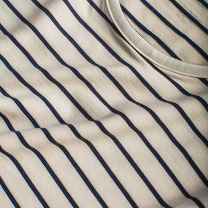 The Sausalito Dress in Navy Stripe Mercerized Merino