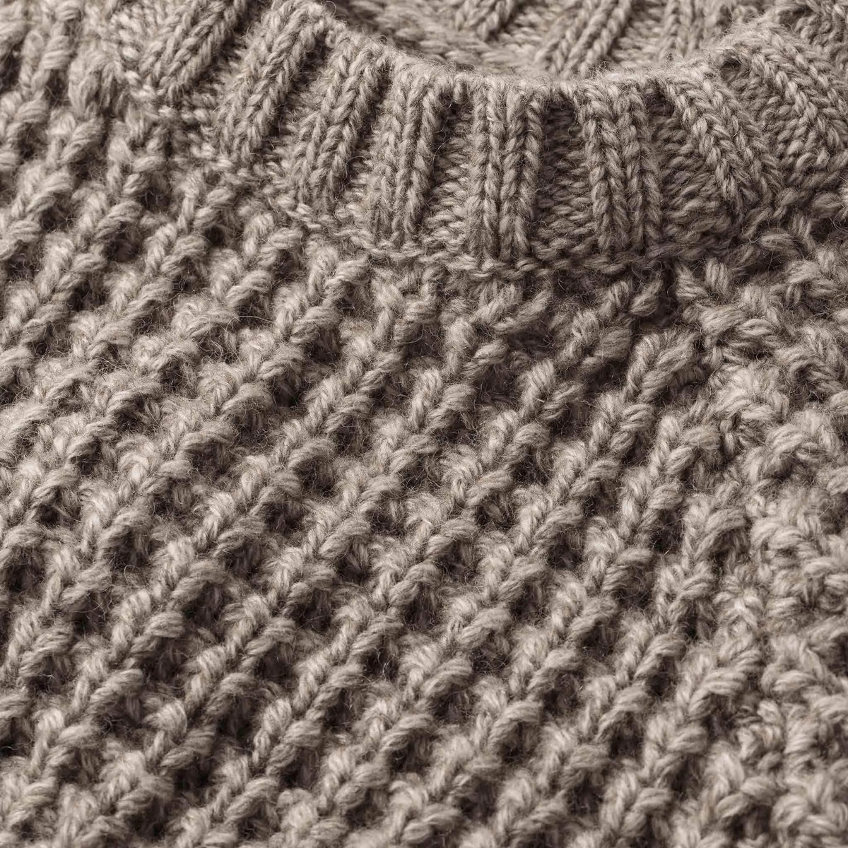 The Fisherman Sweater in Natural Waffle