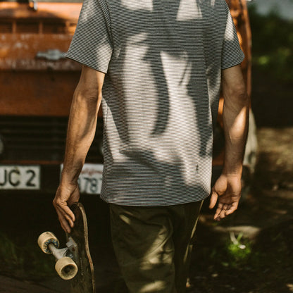 The Heavy Bag Tee in Grey Stripe