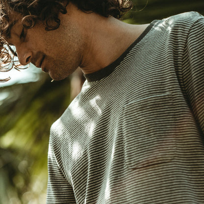 The Heavy Bag Tee in Grey Stripe