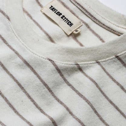 The Heavy Bag Tee in Natural Stripe
