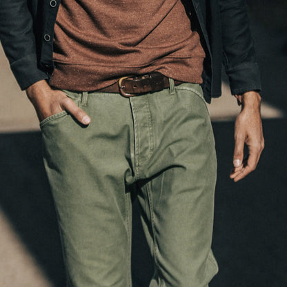 The Camp Pant in Olive Reverse Sateen