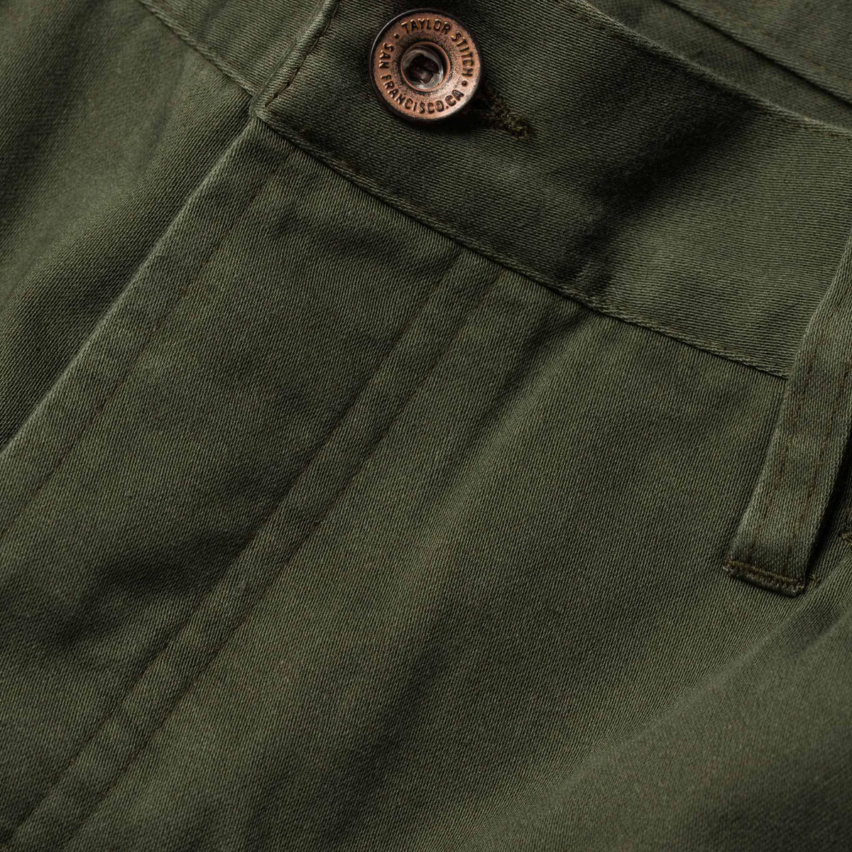 The Camp Pant in Olive Reverse Sateen
