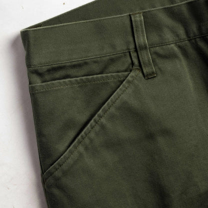 The Camp Pant in Olive Reverse Sateen