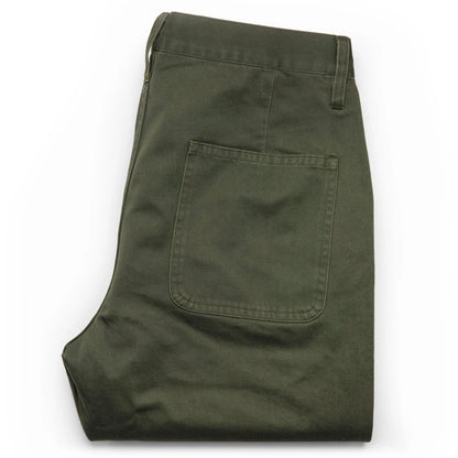 The Camp Pant in Olive Reverse Sateen