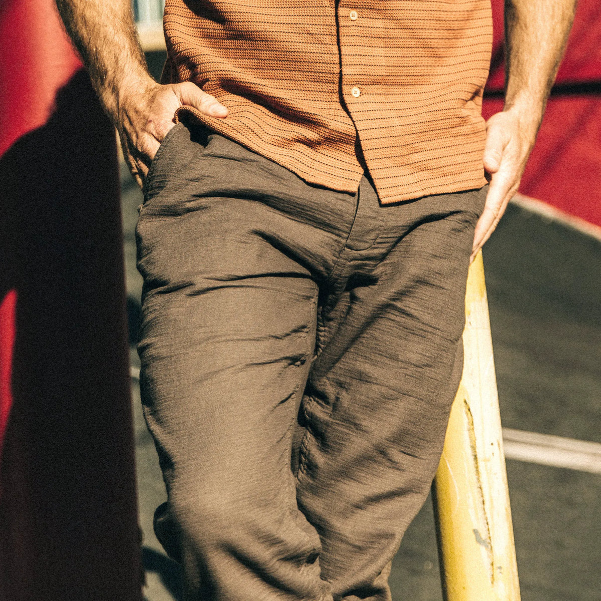 The Apres Pant in Walnut Double Cloth