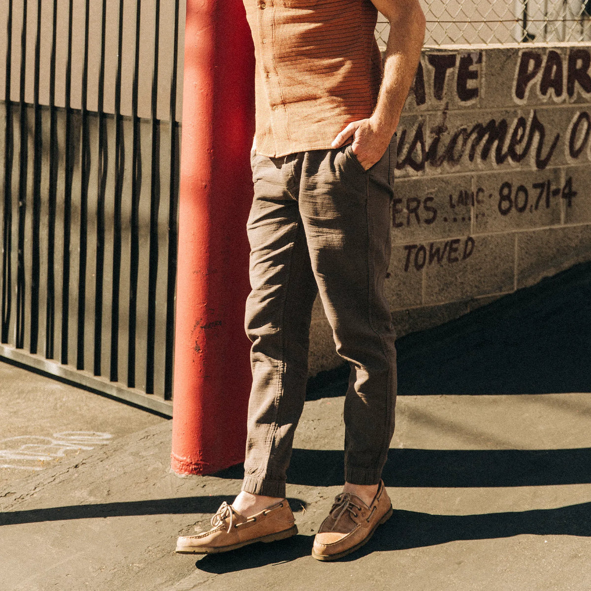 The Apres Pant in Walnut Double Cloth