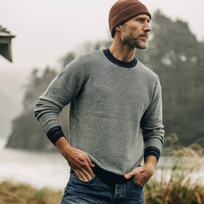 The Brume Sweater in Navy Birdseye