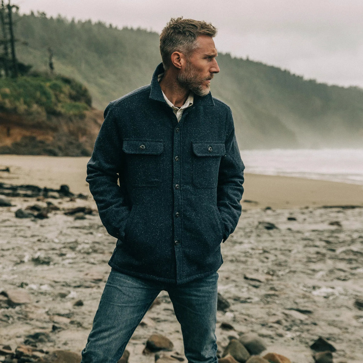 The Chandler Jacket in Navy Donegal