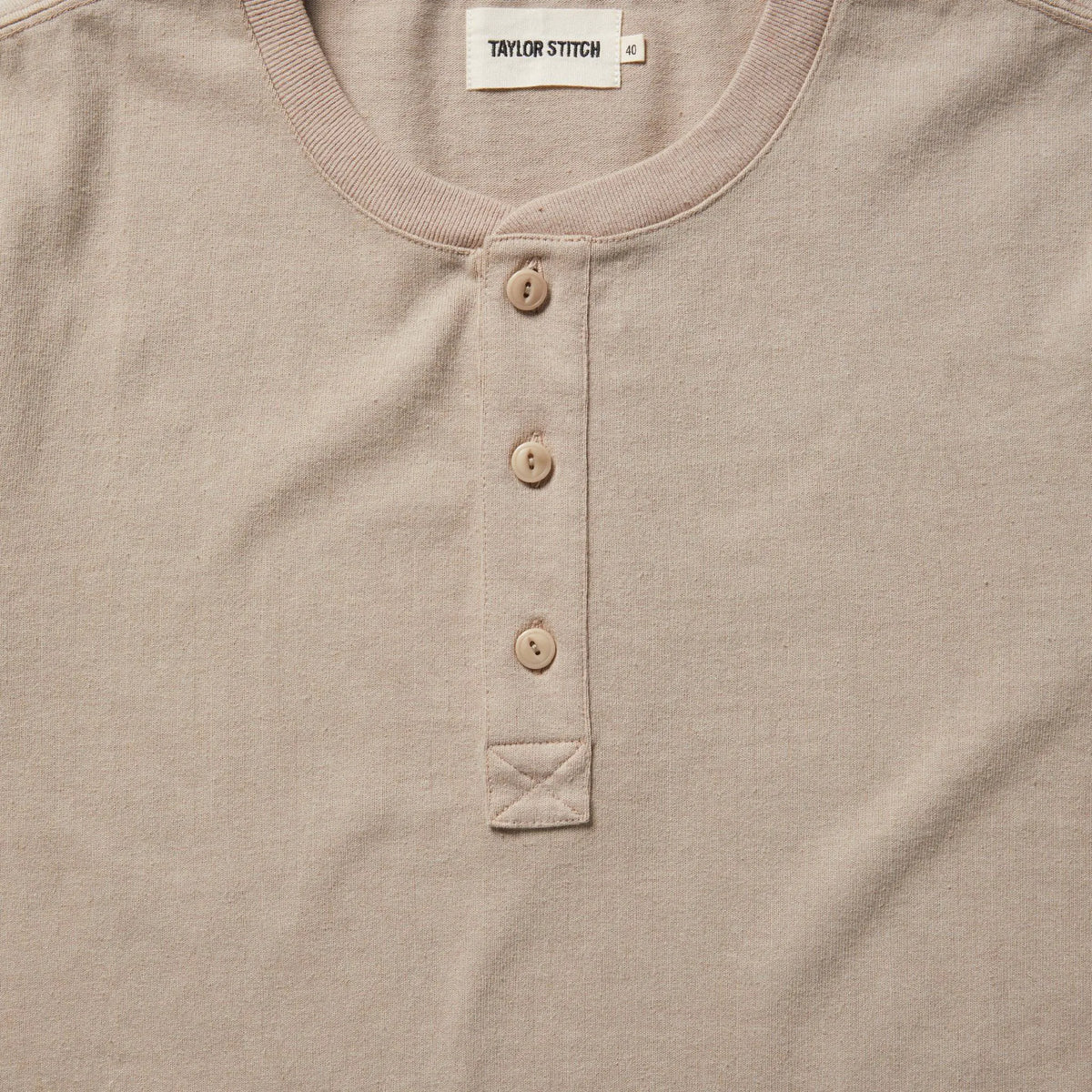 The Short Sleeve Heavy Bag Henley in Sand