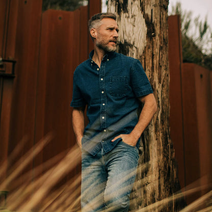 The Short Sleeve Jack in Indigo Seersucker
