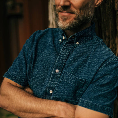 The Short Sleeve Jack in Indigo Seersucker