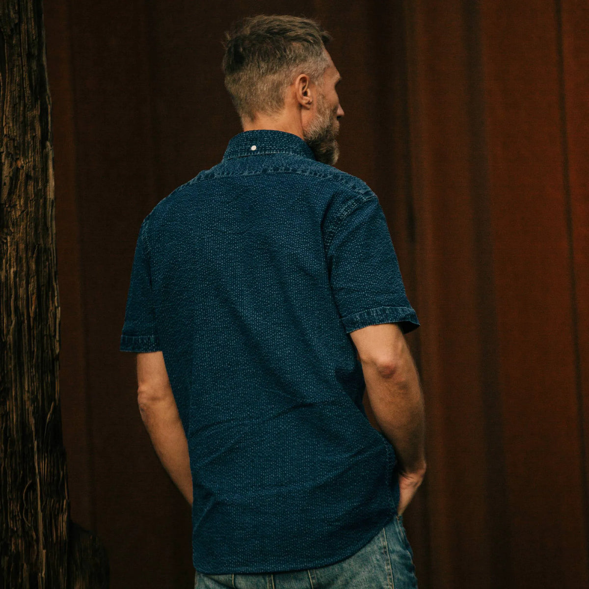 The Short Sleeve Jack in Indigo Seersucker