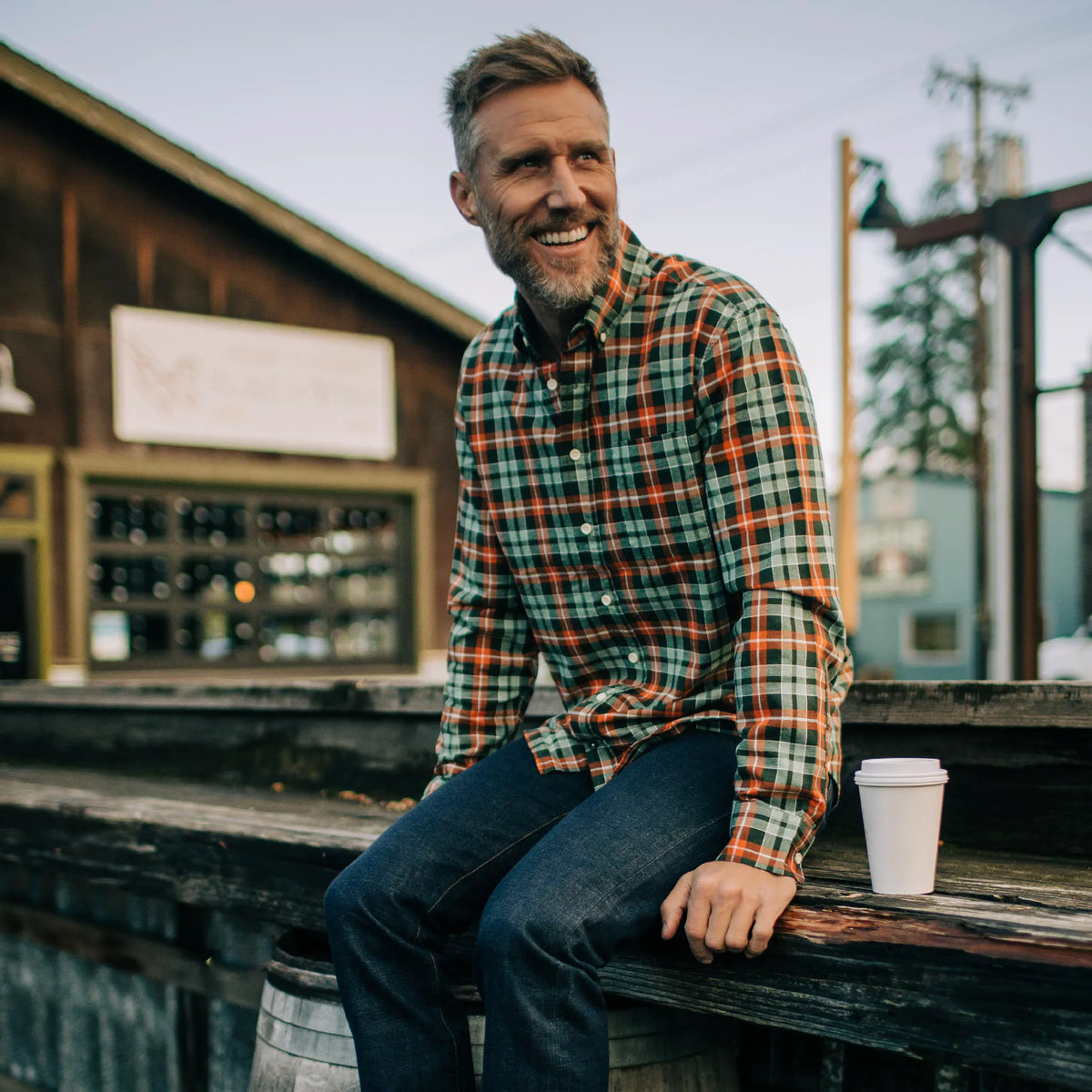 The Jack in Rust Plaid Oxford