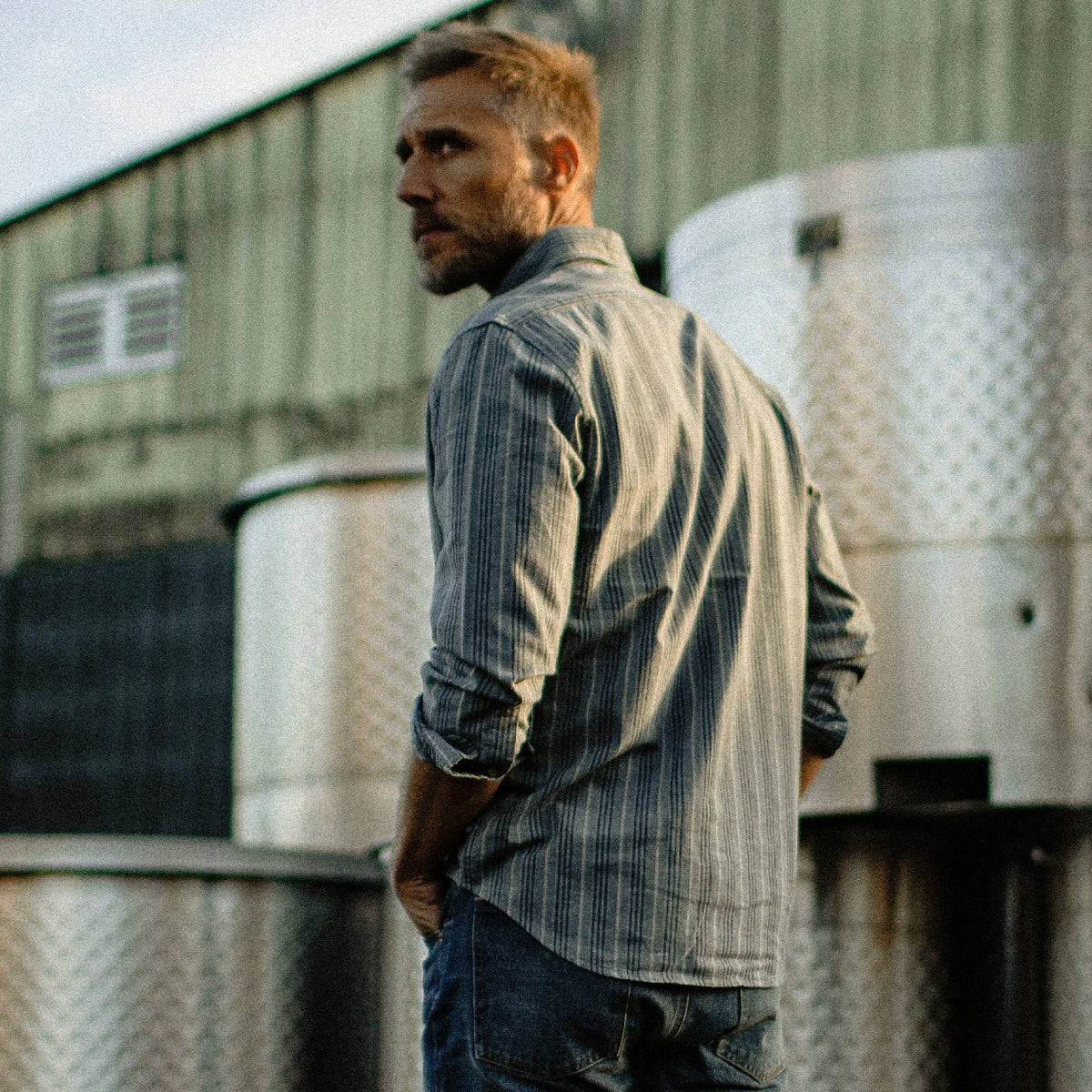 The Jack in Sky Blue Chambray Stripe