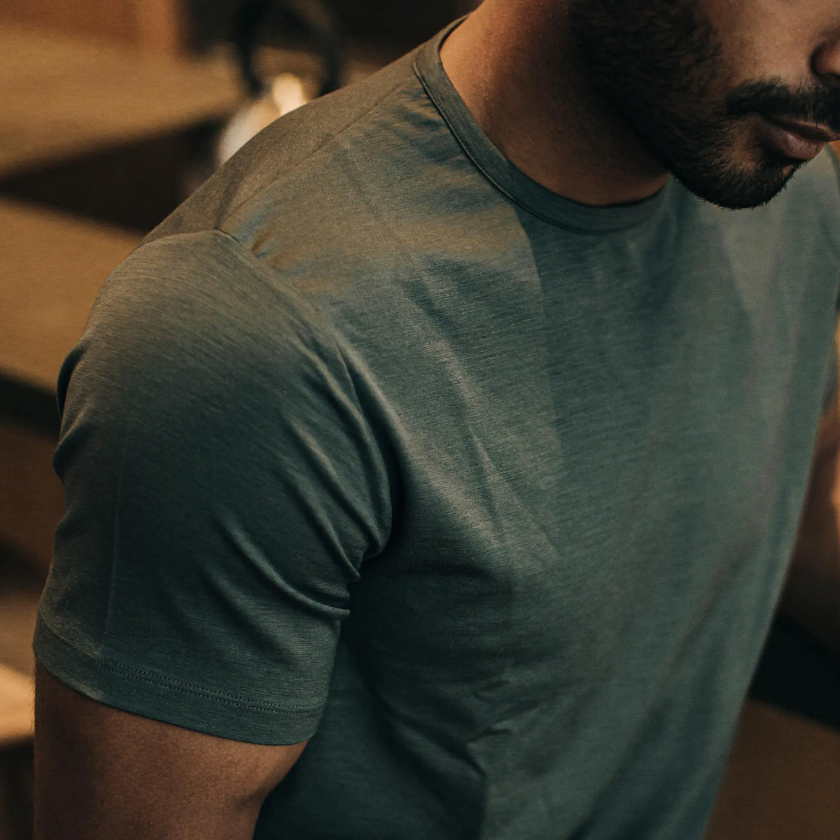The Merino Tee in Dark Slate
