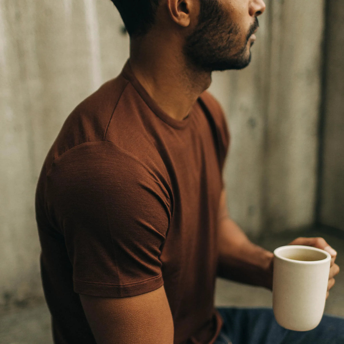 The Merino Tee in Russet