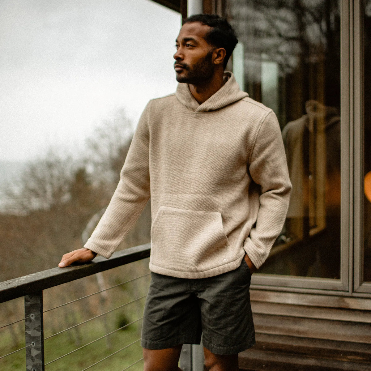 The Nomad Hoodie in Flax Twill