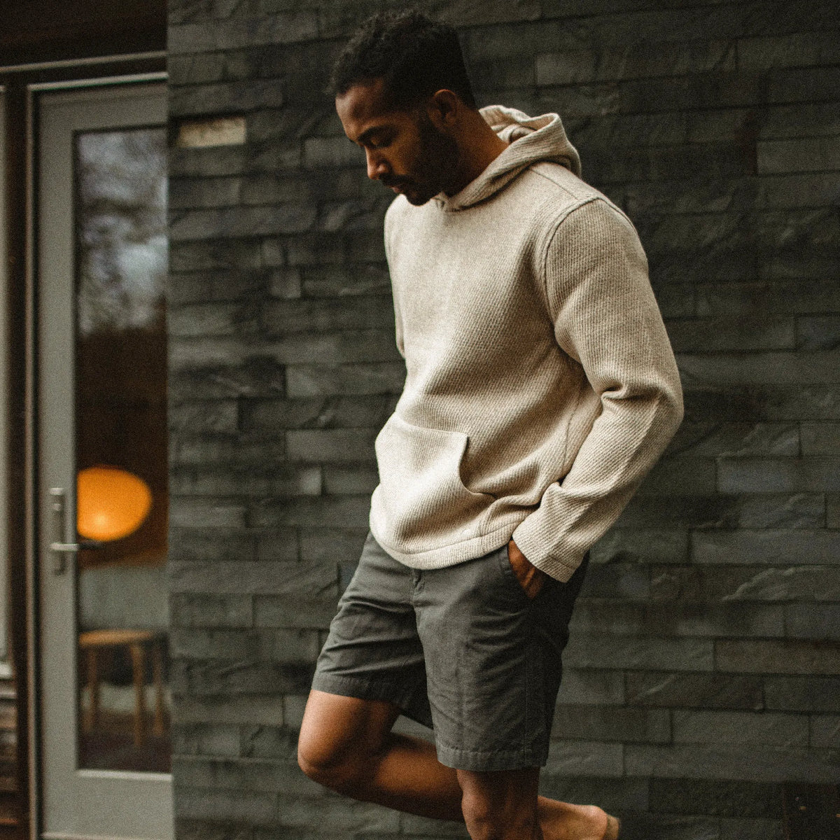 The Nomad Hoodie in Flax Twill