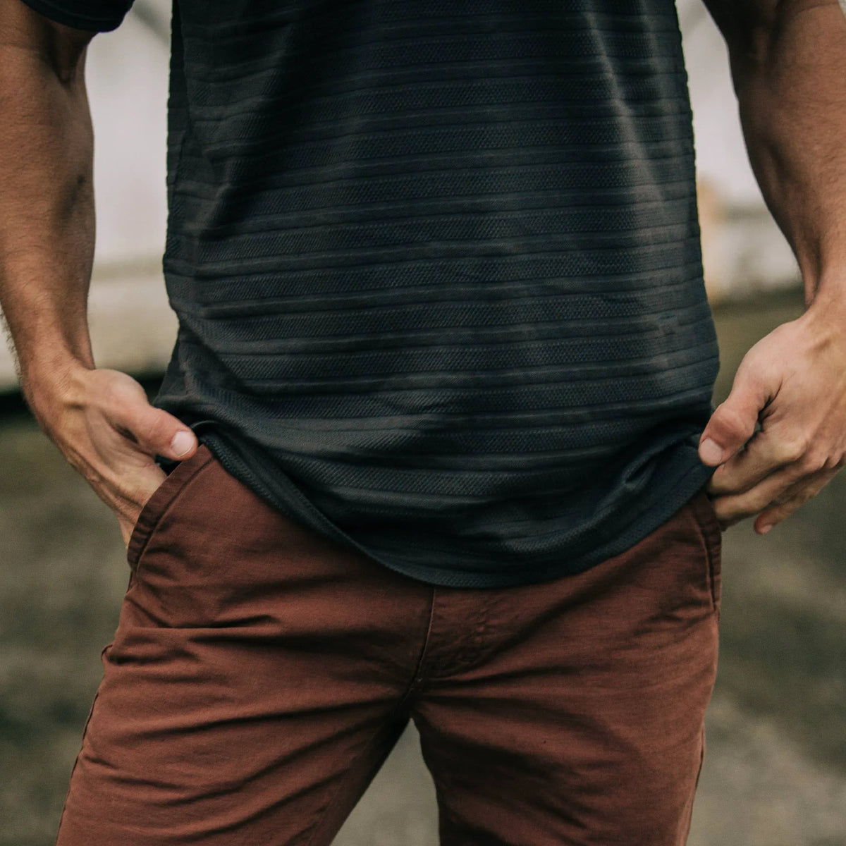 The Polo in Dark Charcoal Jacquard